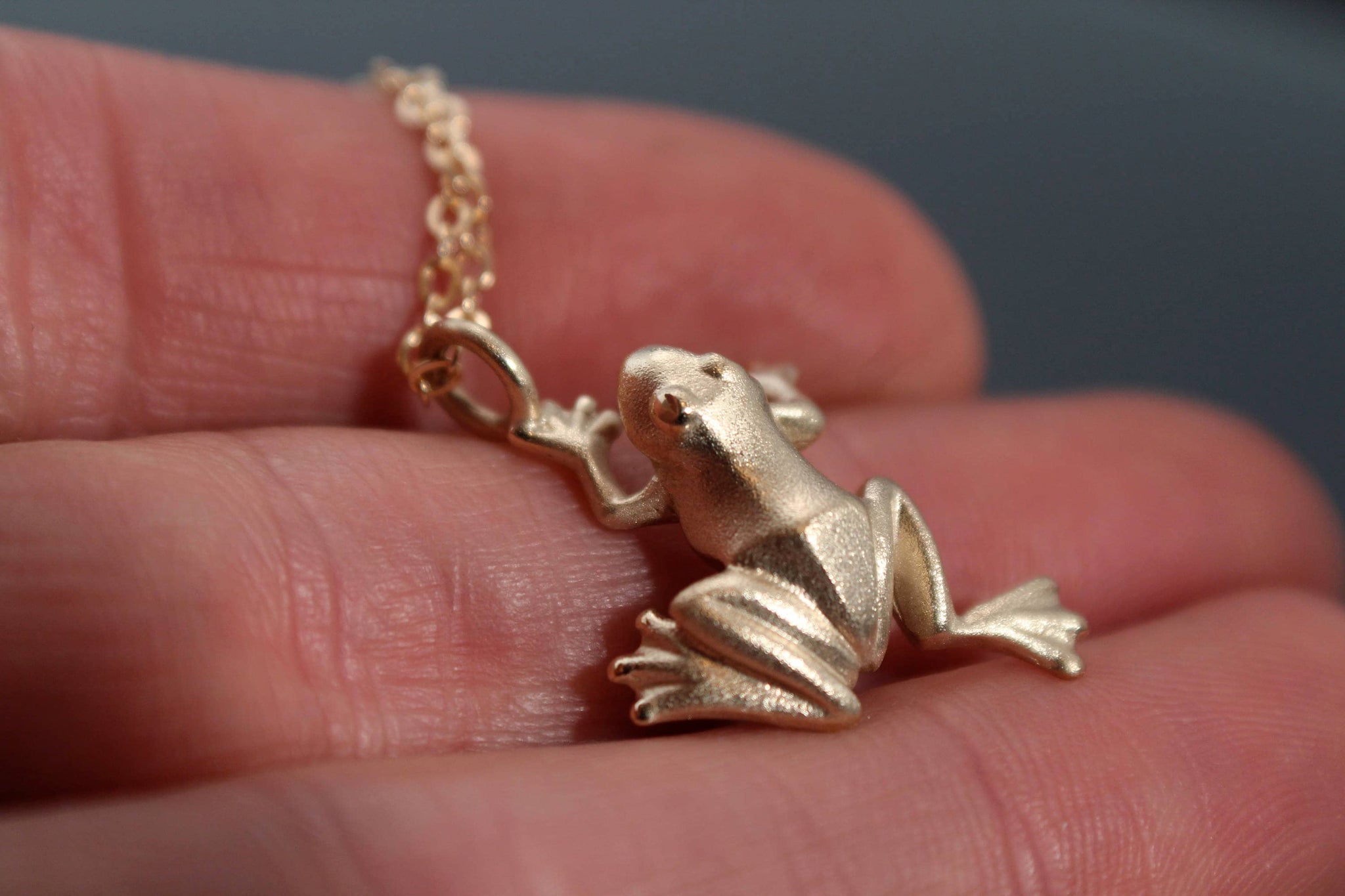 frog pendant  bronze