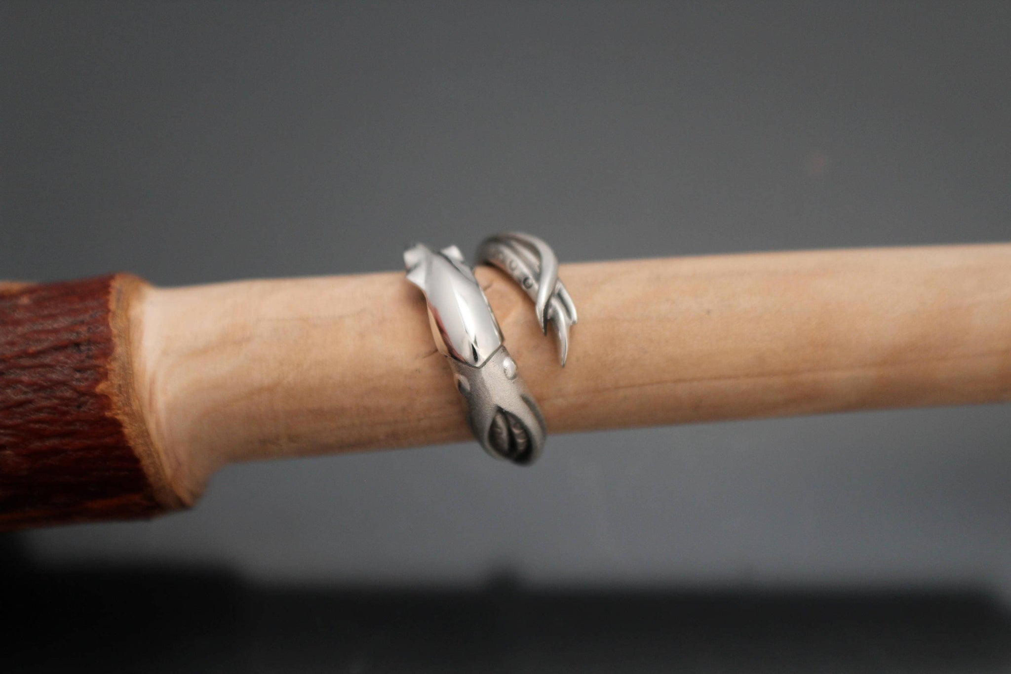 squid ring  silver