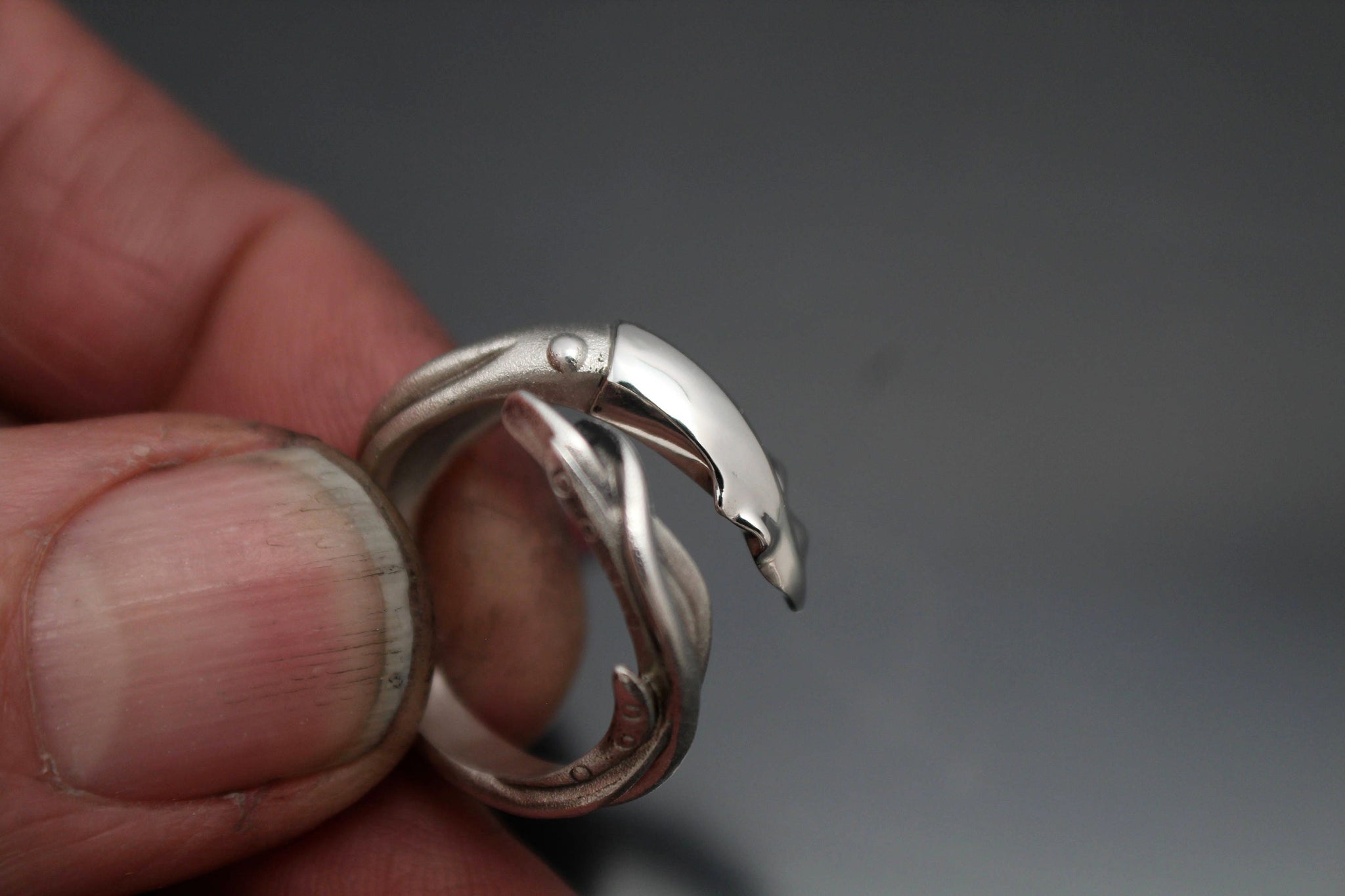 squid ring  silver