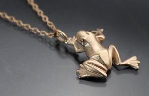 frog pendant  bronze