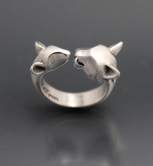 Cat and Mouse ring , silver