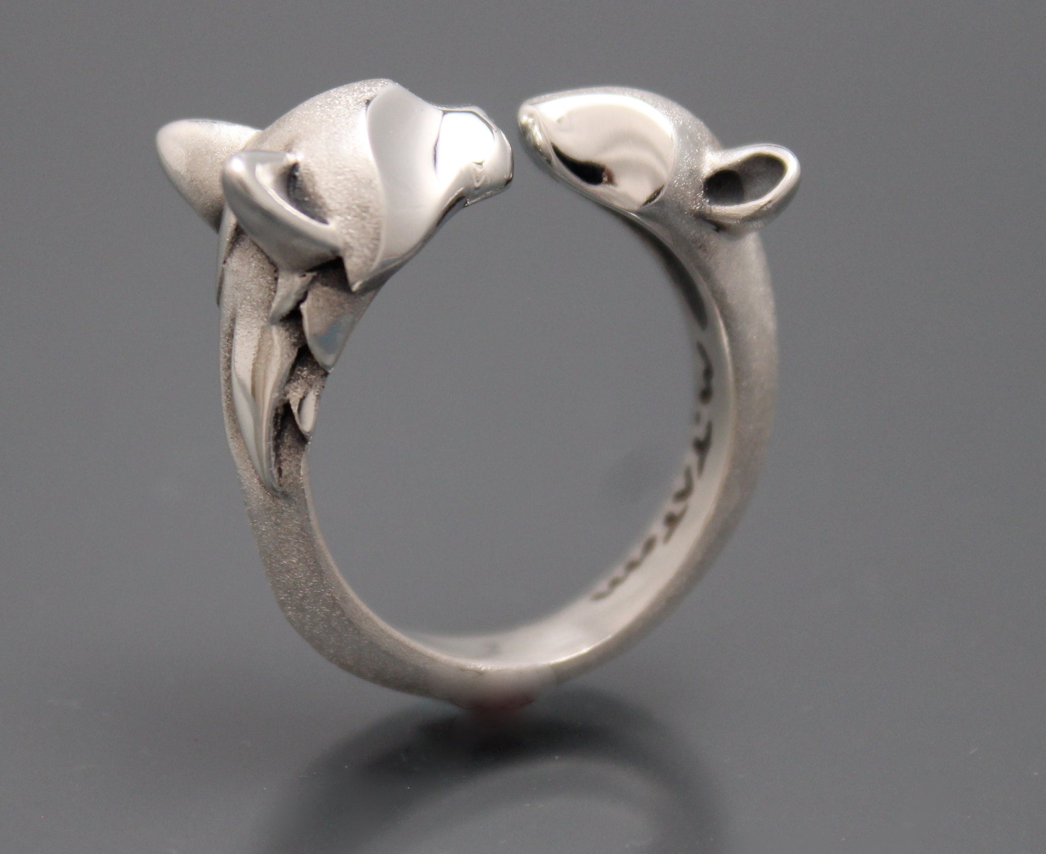 Cat and Mouse ring , silver