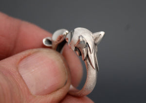 Cat and Mouse ring , silver