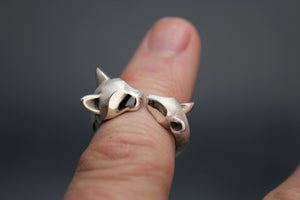 Cat and Mouse ring , silver