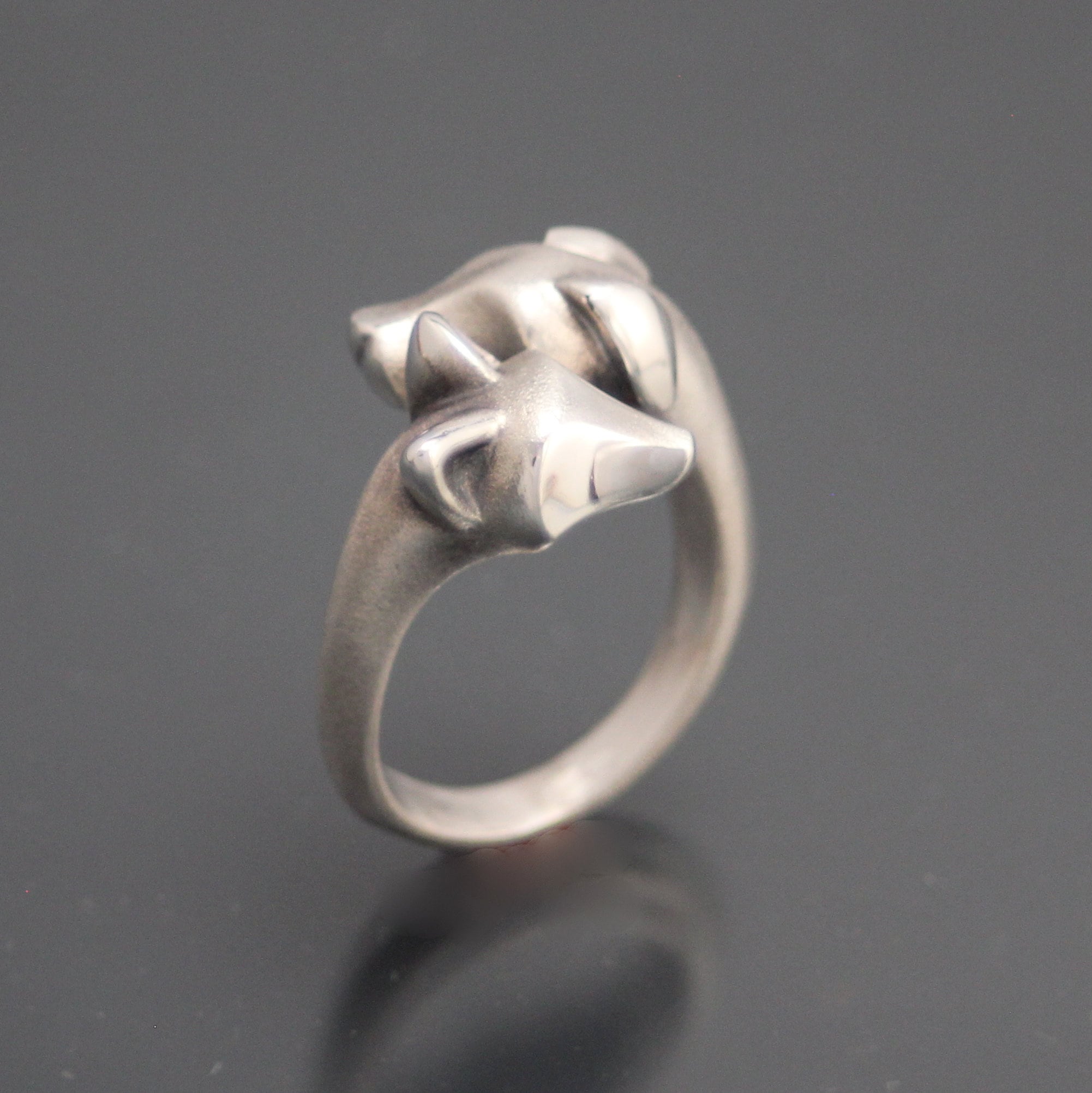 fox and hound  ring silver