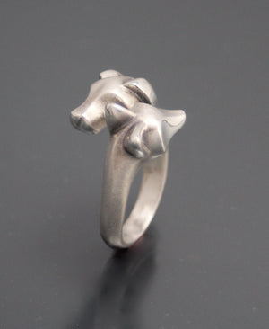 fox and hound  ring silver