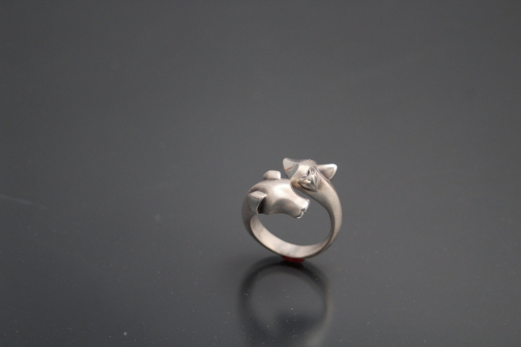 fox and hound  ring silver