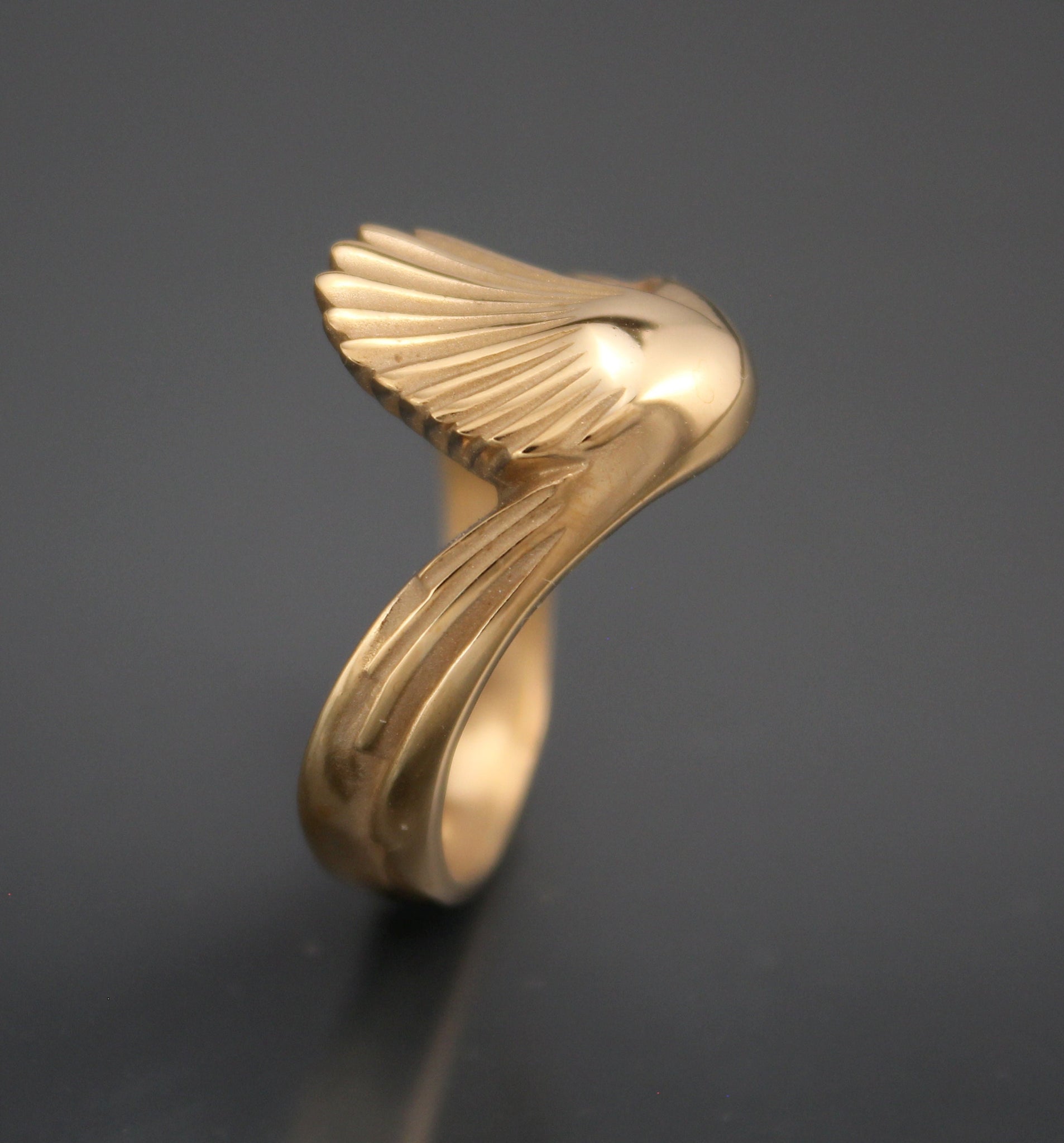 magpie  ring ,  bronze