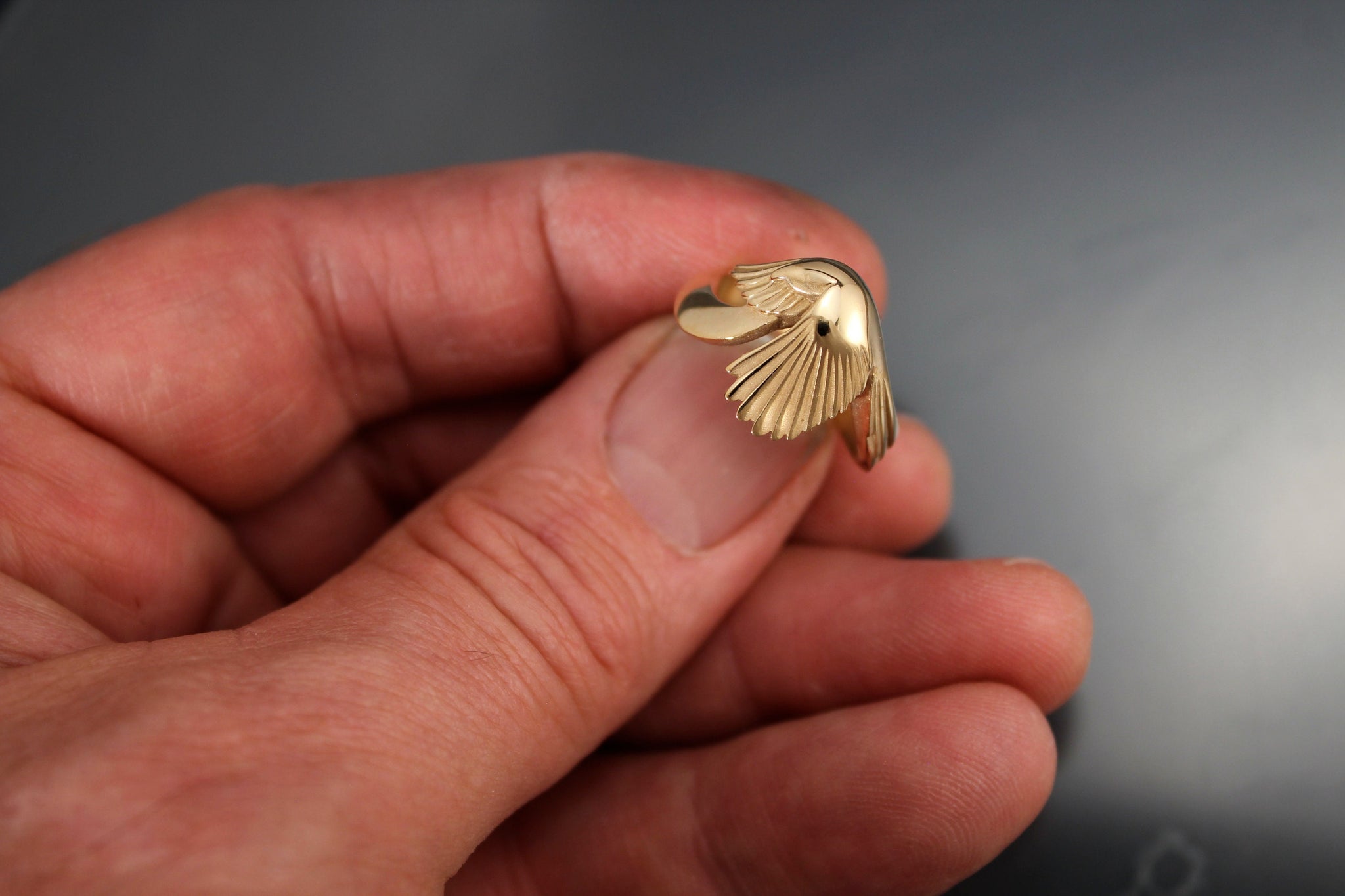 magpie  ring ,  bronze