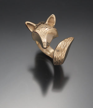 furred fox,   adjustable, bronze