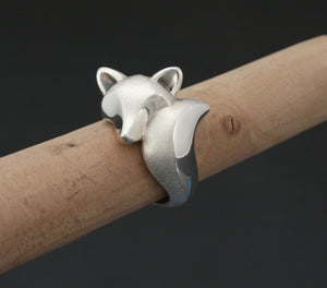 fox ring. sterling silver