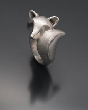 fox ring. sterling silver