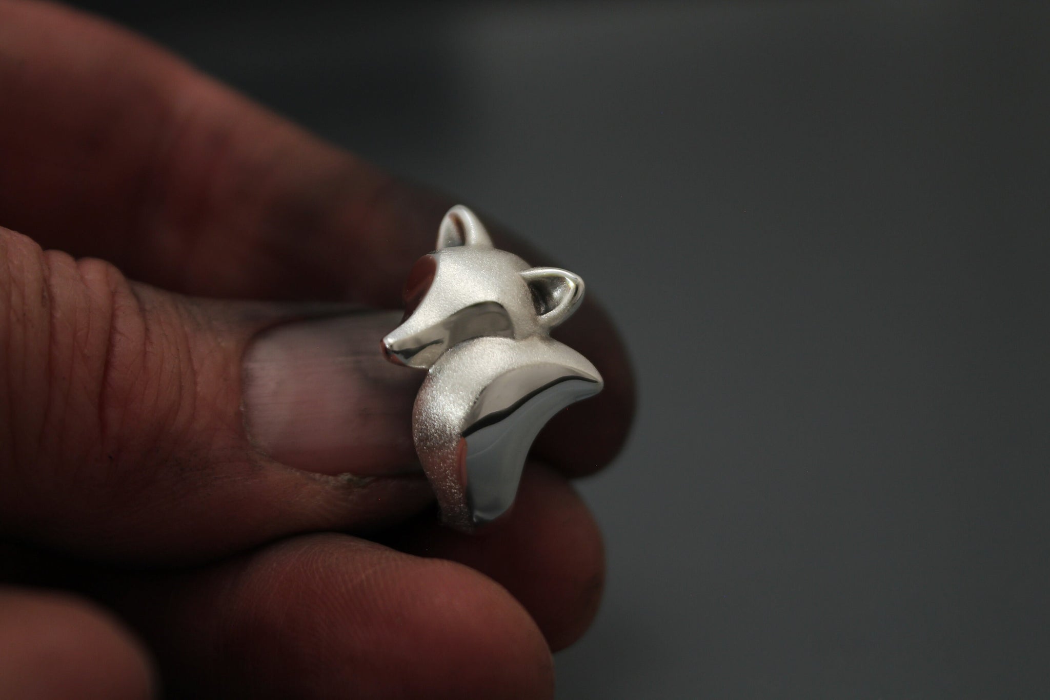 fox ring. sterling silver