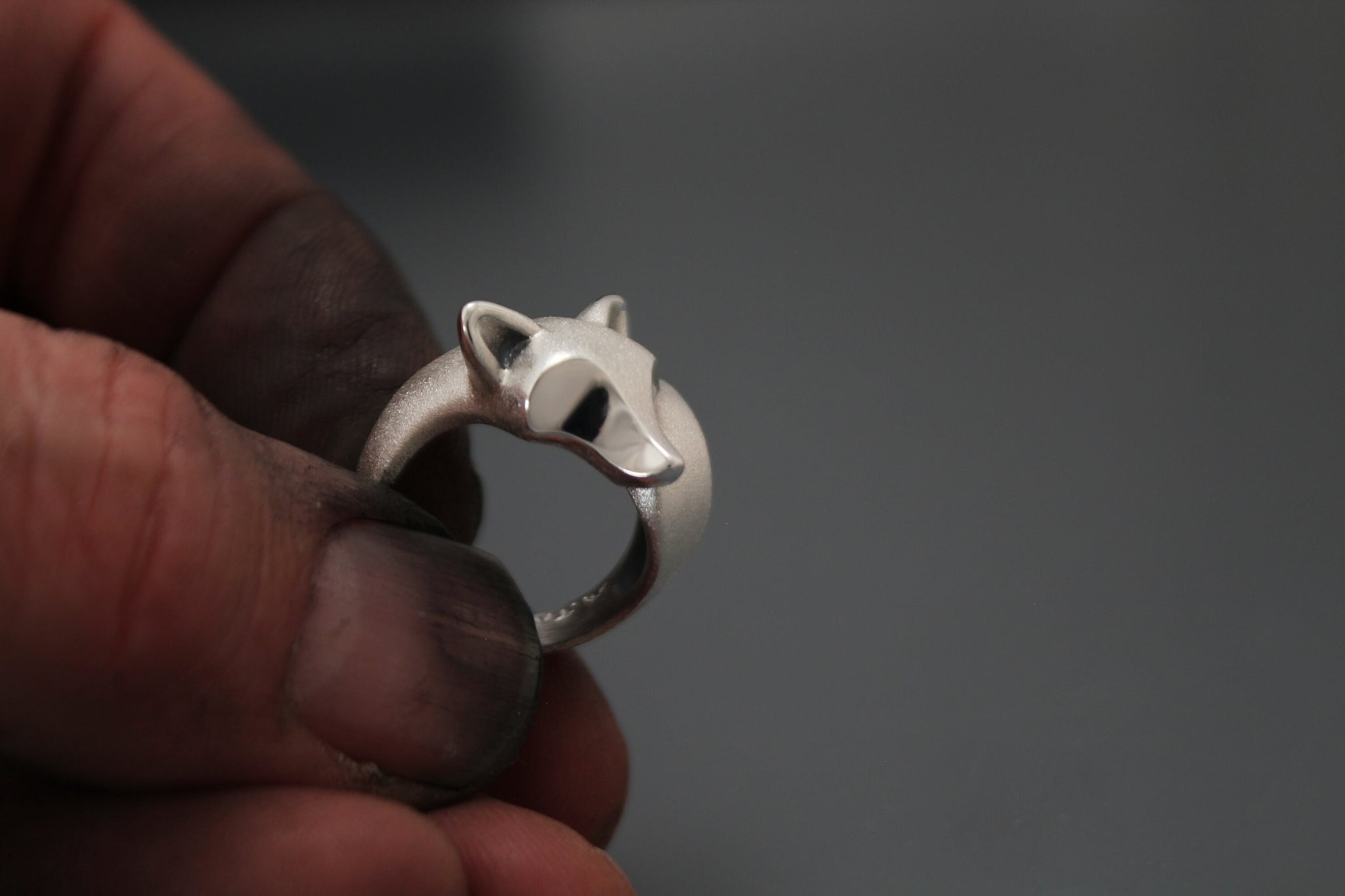 fox ring. sterling silver