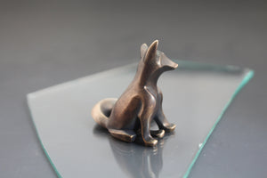 fox  kits  sculpture .    limited edition, bronze