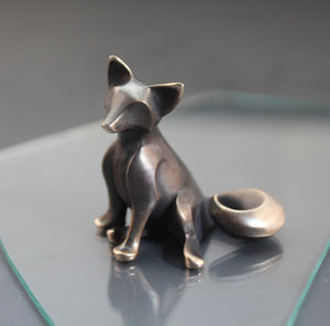 fox  kits  sculpture .    limited edition, bronze