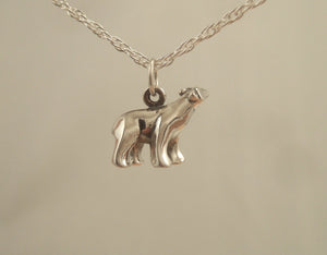 polar bear charm  or necklace, silver