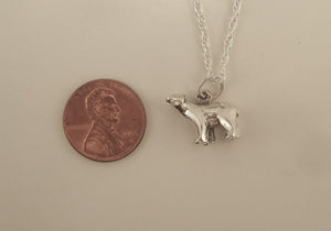 polar bear charm  or necklace, silver