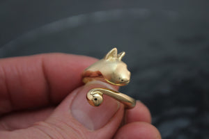 boston terrier  ring .bronze or silver