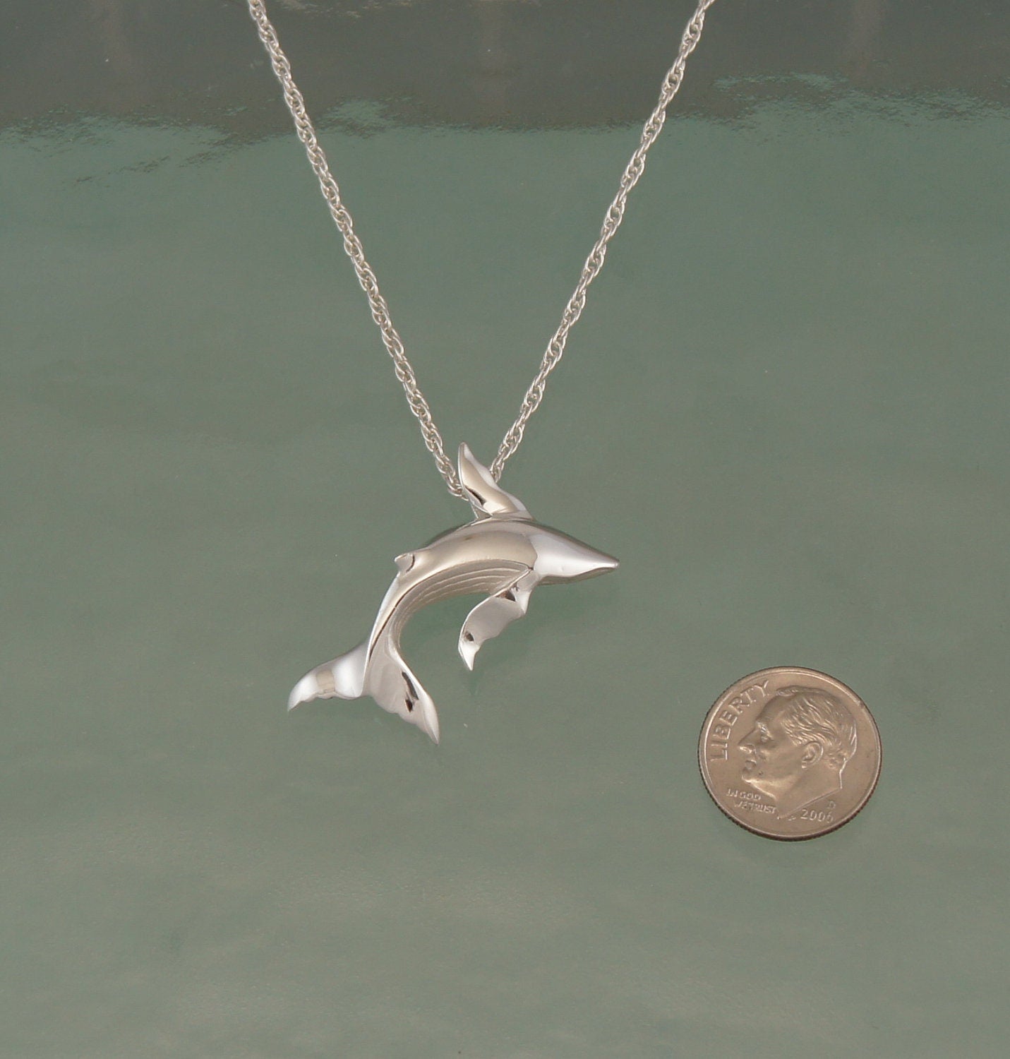 humpback whale pendant  silver. NO CHAIN