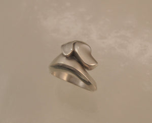 labrador  ring.  silver satin finish