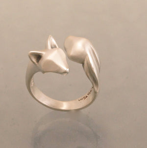 fox and bunny friends , silver ring