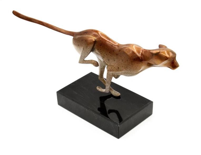 running cheetah, bronze limited edition