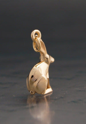 jack rabbit  pendant / charm  bronze