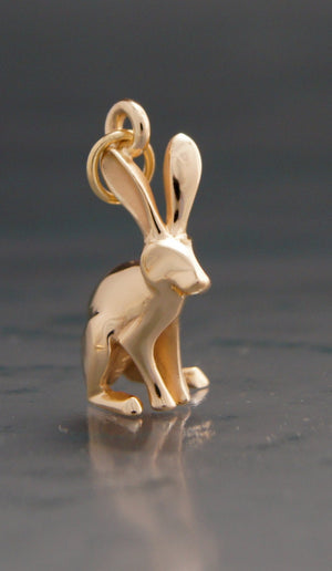 jack rabbit  pendant / charm  bronze