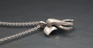 bull elephant pendant , silver