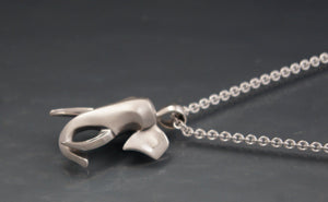 bull elephant pendant , silver